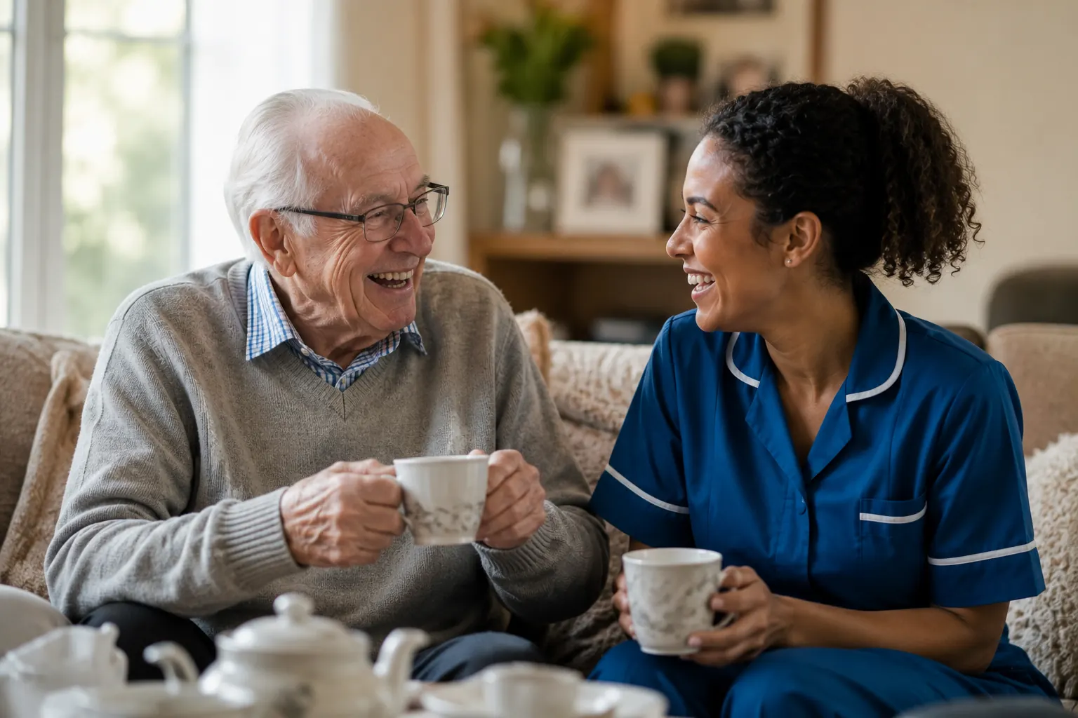 A Ravens care professional providing companionship and home help support
